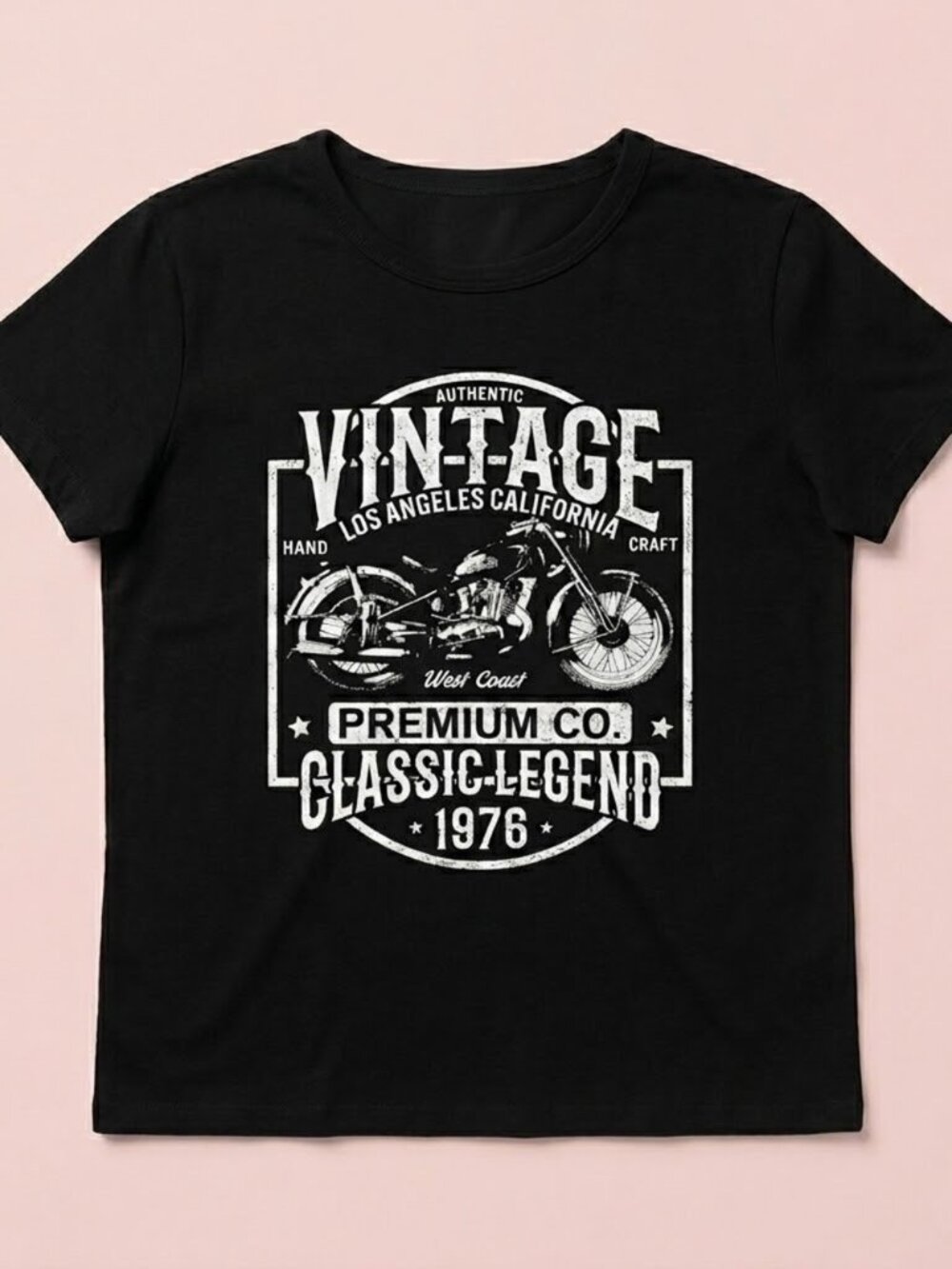 NWT Garage Vintage Motorcycle Black Boyfriend Tee